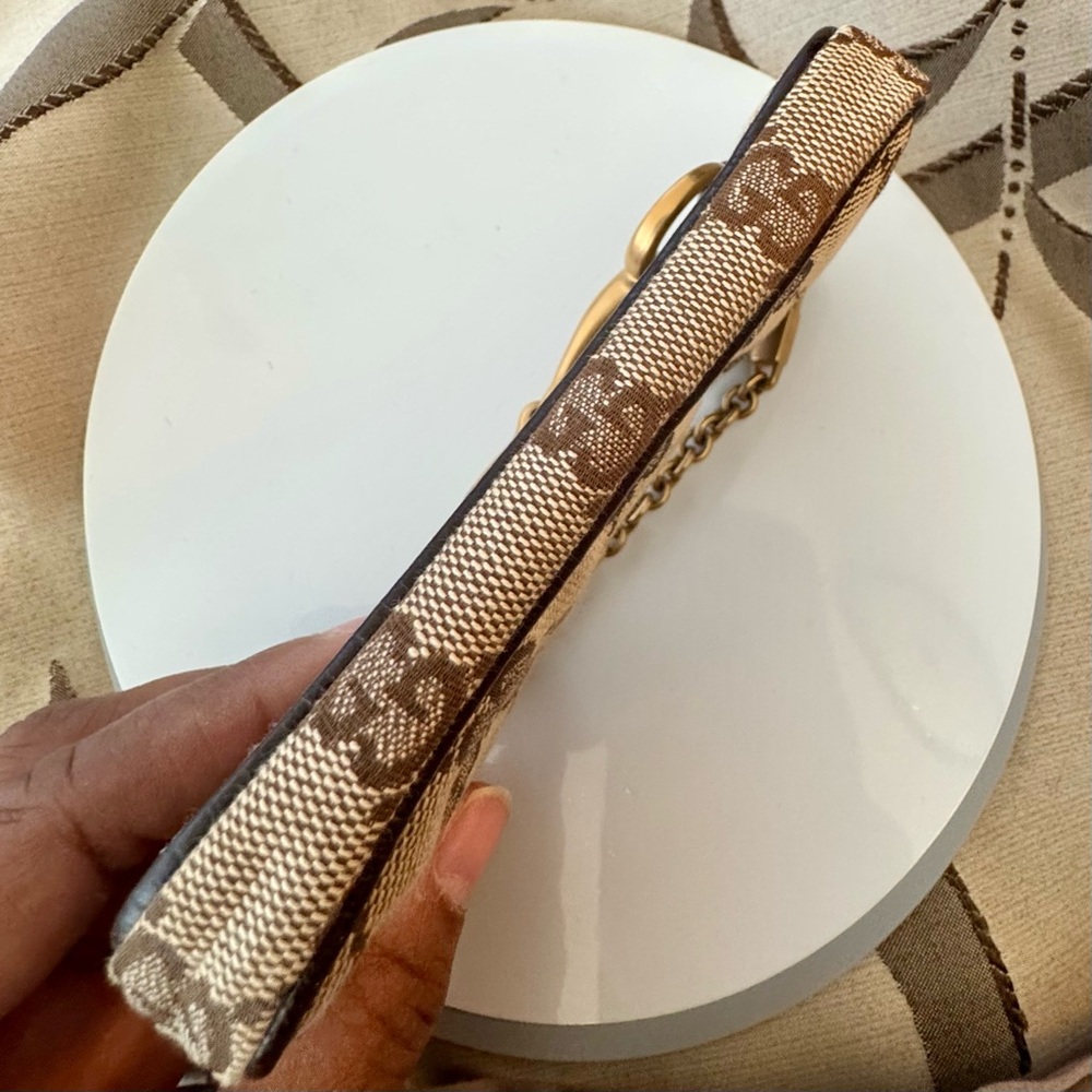 Gucci Beige & Brown GG Canvas Horsebit Wristlet - Picture 9 of 12